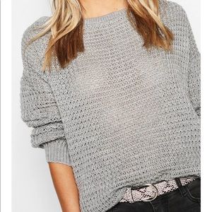 Off The Shoulder Waffle Knit Jumper